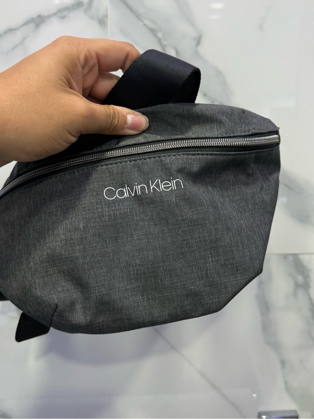 Calvin Klein Black Crossbody Belt Bag with Silver Zip